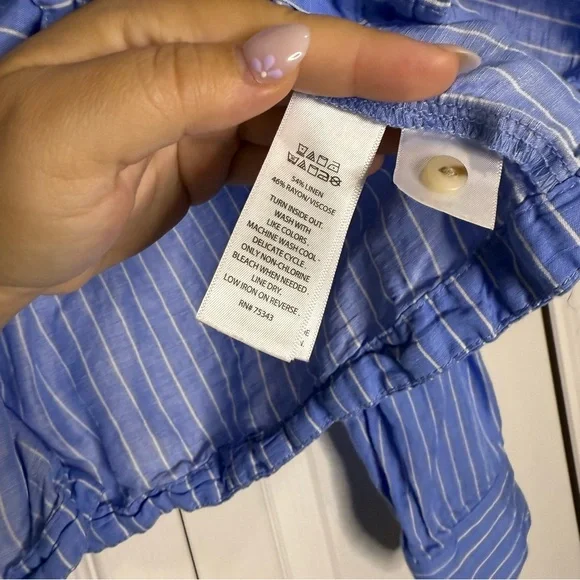 Rachel Zoe Blue and White Striped Shirt (Box B) - Picture 4 of 5